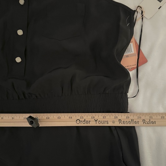 Ali Ro Black Silk Racerback Jumpsuit Women’s 12 Romper Jumper NWT casual - Picture 7 of 11